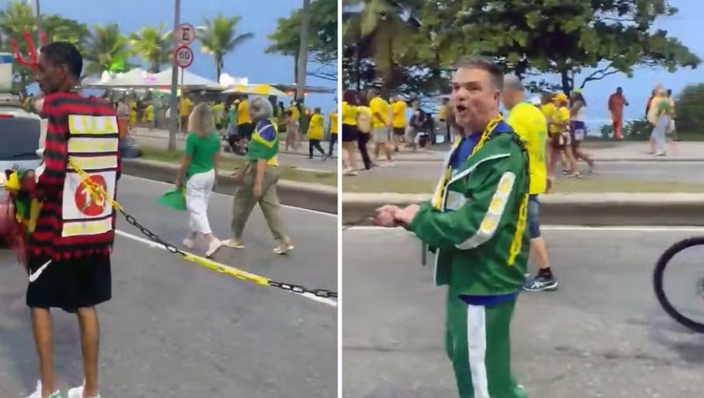 Empresário que acorrentou homem negro em ato de apoio a Flávio Bolsonaro é sócio de empresas que acumulam dívidas de mais de R$ 1 milhão 