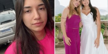 Jennifer Costa esteve ontem no presídio de Benfica, onde sua mãe, Verônica Costa, está; antes da prisão, as duas posaram na prova do vestido de noiva
