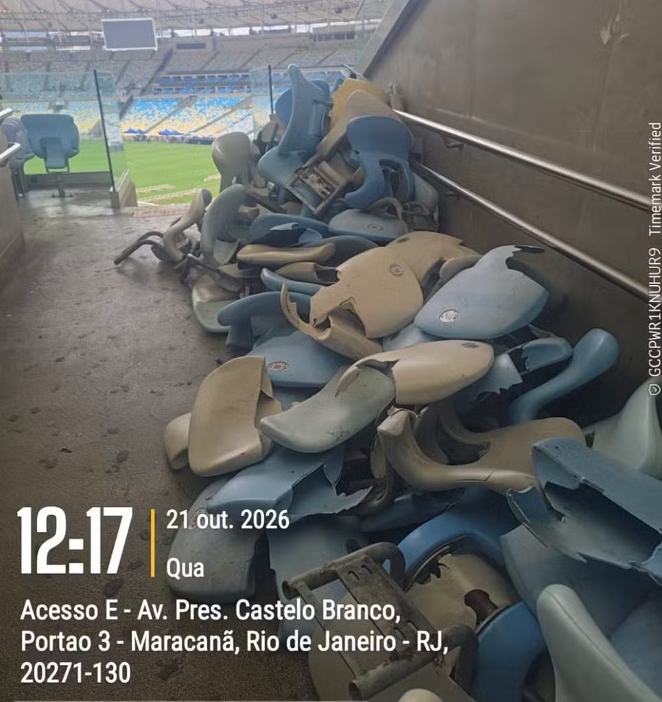 Consórcio Maracanã contabiliza 489 cadeiras quebradas e prejuízo de mais de R$ 300 mil após jogo entre Vasco e Boca Juniors