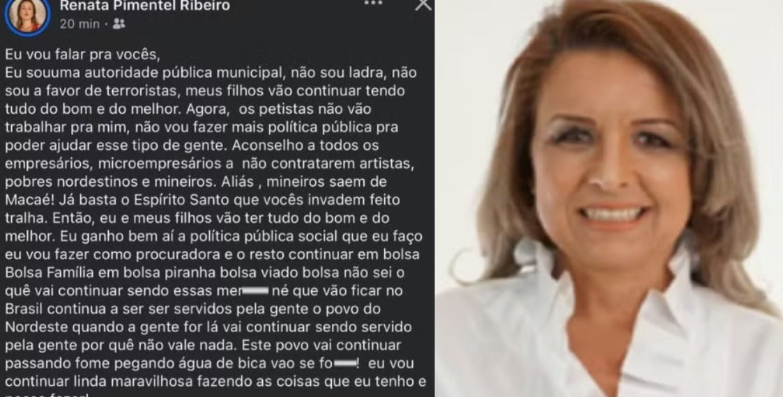 Procuradora de Macaé que fez post contra nordestinos e mineiros é afastada por 30 dias e será investigada